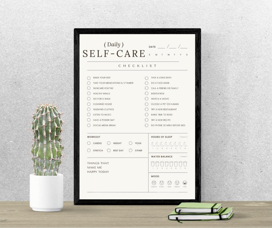 Health and Wellness Planner PDF: Fitness, Meal, Mood Trackers (Digital Download)