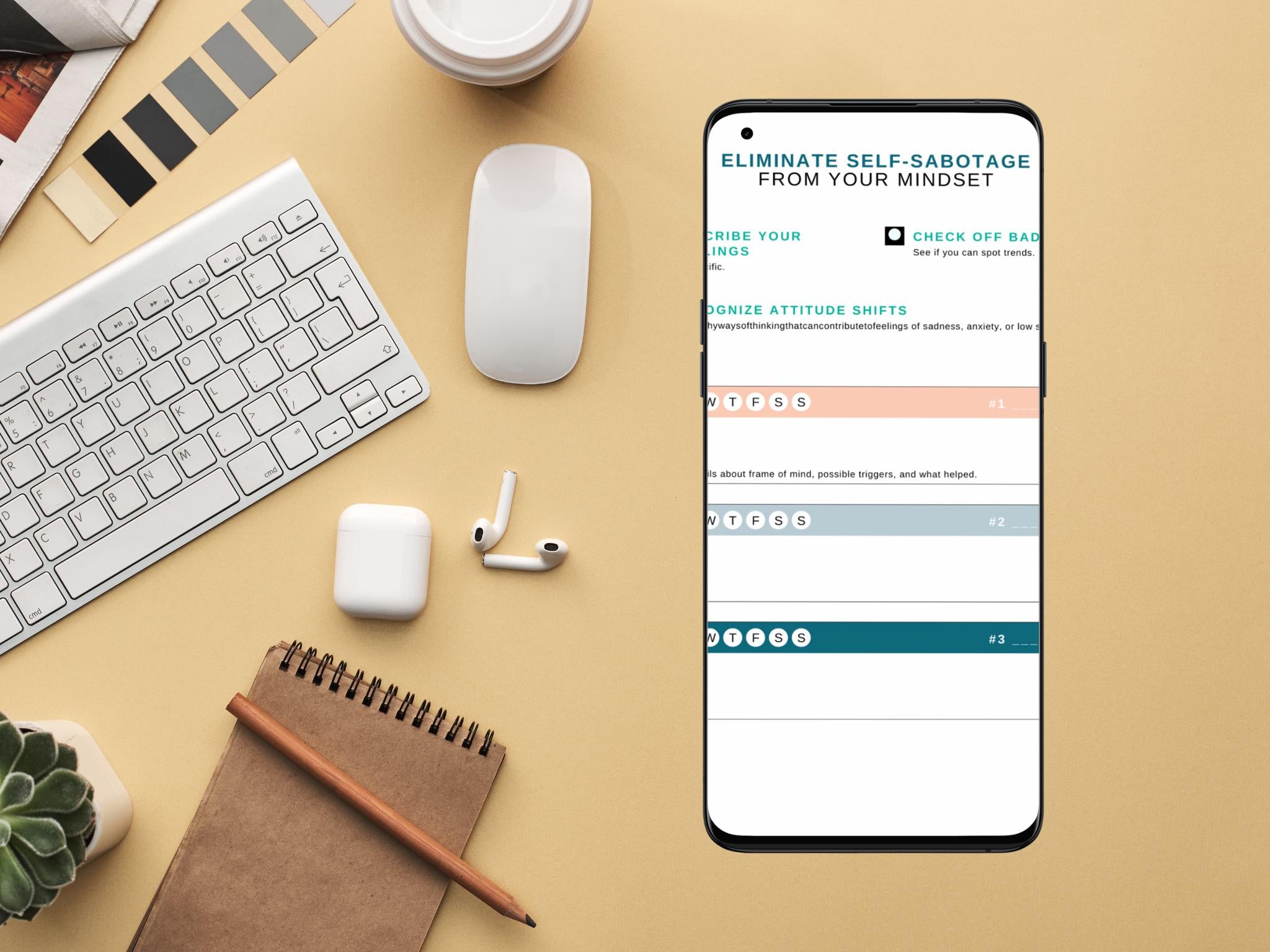 Calm the Chaos Printable Journal ADHD Anxiety Self Care Wellness Tracker Gratitude Planner Digital Mental Health Workbook PDF